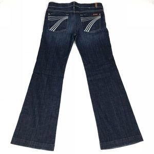 7 FAM Dojo Jeans 29 Wide Leg Flare Dark Wash Denim